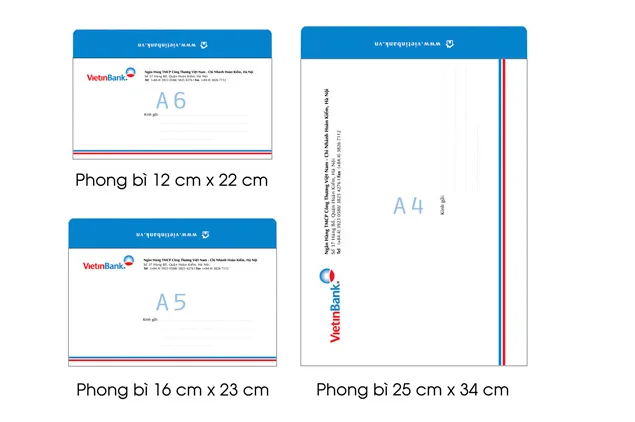 Kích thước in phong bì tiêu chuẩn A4, A5, A6