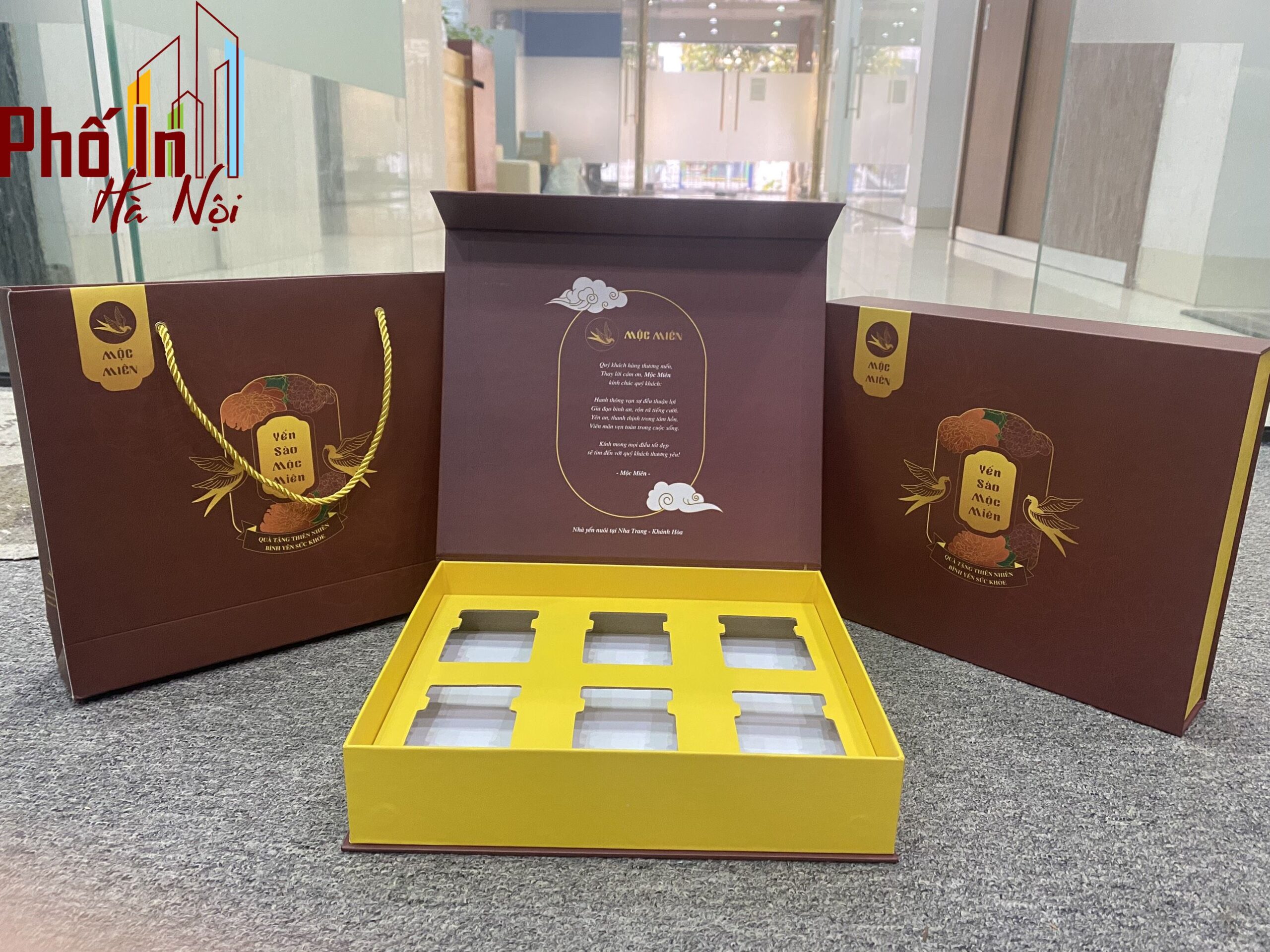 Xưởng in hộp giấy đựng yến sào cáo cấp giá rẻ tại Hà Nội