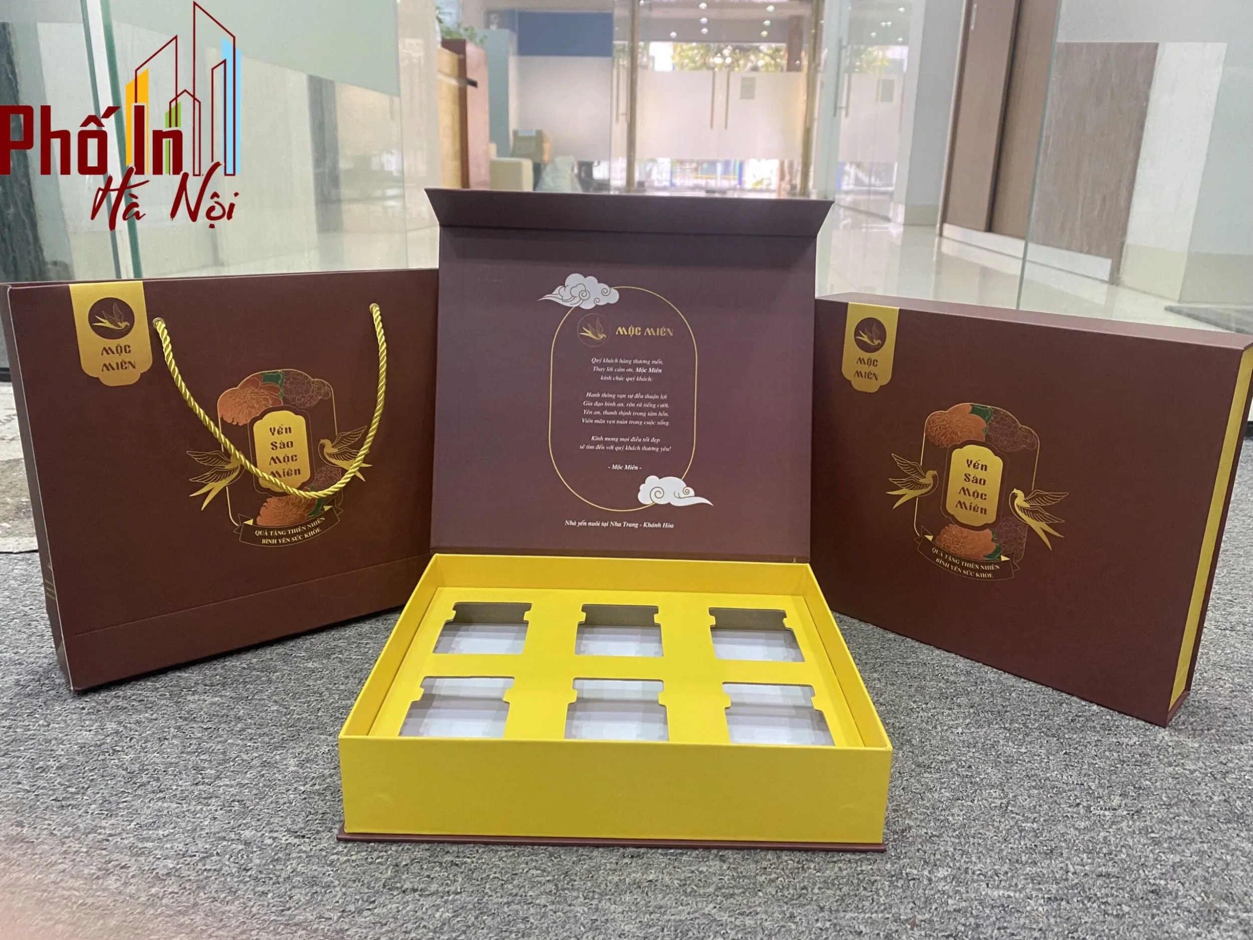 Xưởng in hộp giấy đựng yến sào cáo cấp giá rẻ tại Hà Nội