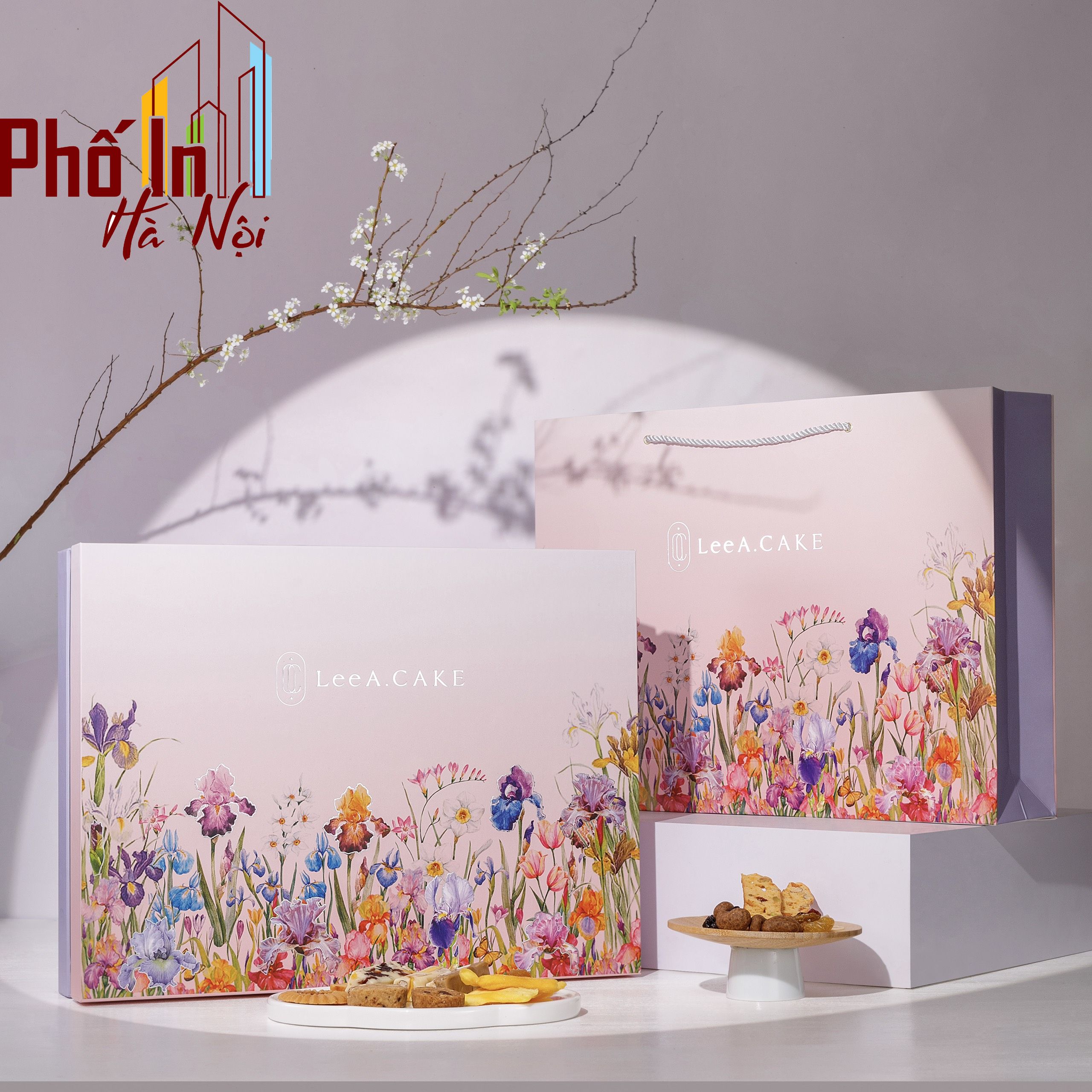 Hộp bánh trung thu âm dương (nắp rời) chất liệu giấy carton lạnh có cos